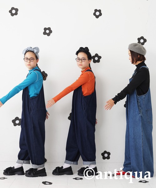 antiqua（アンティカ）の「デニムバルーンサロペット（サロペット/オーバーオール・キッズ・インディゴブルー/ノンウォッシュ・130/140/150/160）」の22枚目の写真