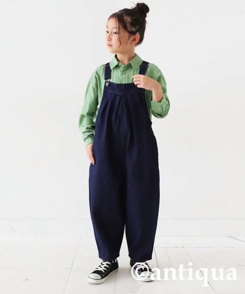 antiqua（アンティカ）の「デニムバルーンサロペット（サロペット/オーバーオール・キッズ・インディゴブルー/ノンウォッシュ・130/140/150/160）」の12枚目の写真