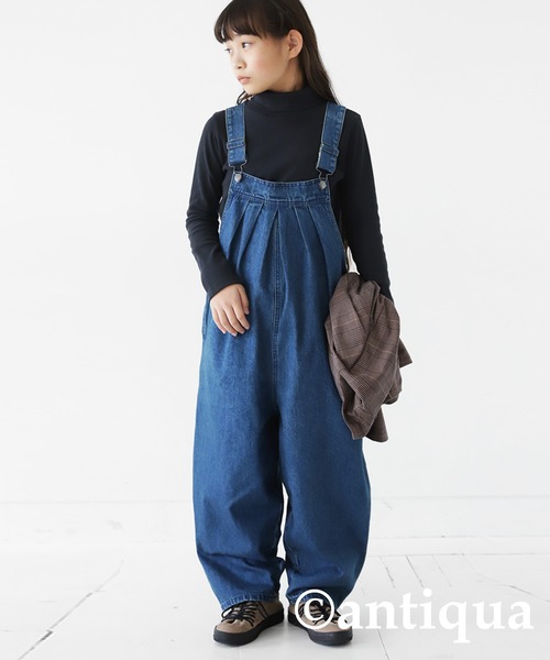 antiqua（アンティカ）の「デニムバルーンサロペット（サロペット/オーバーオール・キッズ・インディゴブルー/ノンウォッシュ・130/140/150/160）」の5枚目の写真