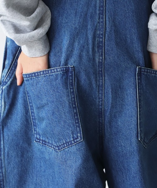 antiqua（アンティカ）の「デニムバルーンサロペット（サロペット/オーバーオール・キッズ・インディゴブルー/ノンウォッシュ・130/140/150/160）」の4枚目の写真