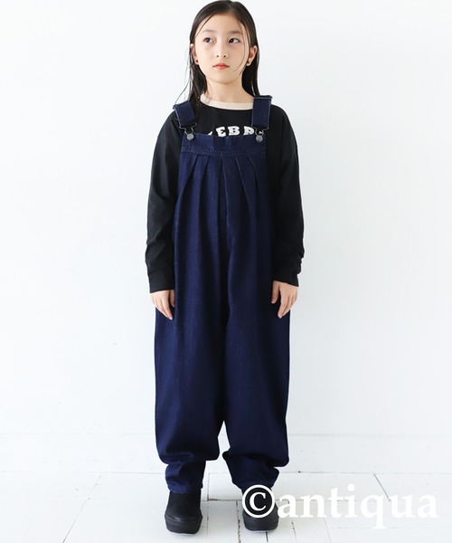 antiqua（アンティカ）の「デニムバルーンサロペット（サロペット/オーバーオール・キッズ・インディゴブルー/ノンウォッシュ・130/140/150/160）」の16枚目の写真