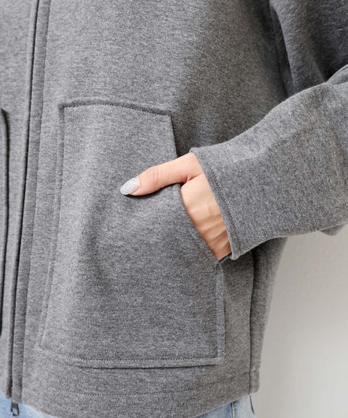 andme（アンドミー）の「ランタンスリーブ裏フリースノーカラーブルゾン（ブルゾン・レディース・チャコールグレー/ブラウン/ブラック/アイボリー・L/M）」の14枚目の写真