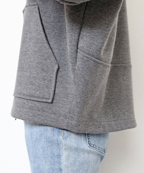 andme（アンドミー）の「ランタンスリーブ裏フリースノーカラーブルゾン（ブルゾン・レディース・チャコールグレー/ブラウン/ブラック/アイボリー・L/M）」の15枚目の写真