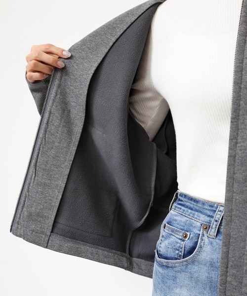 andme（アンドミー）の「ランタンスリーブ裏フリースノーカラーブルゾン（ブルゾン・レディース・チャコールグレー/ブラウン/ブラック/アイボリー・L/M）」の19枚目の写真