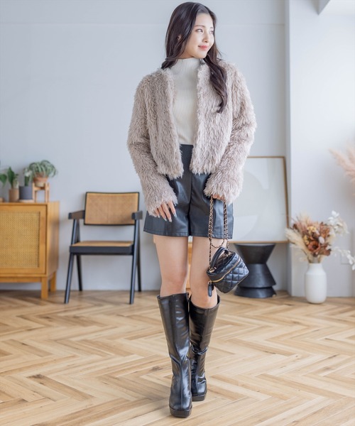 clear（クリア）の「プードルファージャケット（その他アウター・レディース・モカ/グレイッシュベージュ/アイボリー・F）」の17枚目の写真