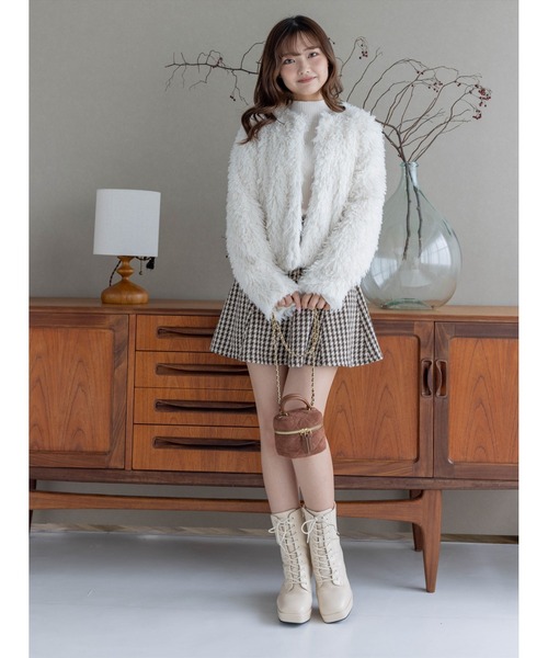 clear（クリア）の「プードルファージャケット（その他アウター・レディース・モカ/グレイッシュベージュ/アイボリー・F）」の12枚目の写真