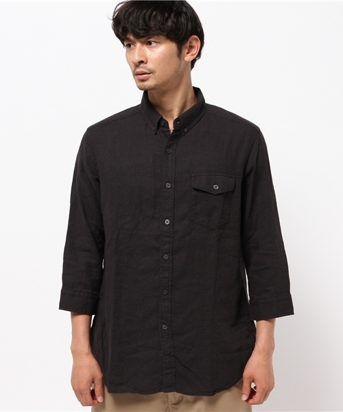 OUTLET（アウトレット）の「【CIAOPANIC TYPY】綿麻ロイヤルOX7分BDシャツ（シャツ/ブラウス・メンズ・ネイビー/ブラック/ホワイト・MEDIUM/LARGE/SMALL）」の11枚目の写真