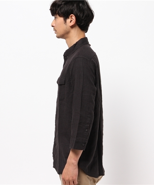 OUTLET（アウトレット）の「【CIAOPANIC TYPY】綿麻ロイヤルOX7分BDシャツ（シャツ/ブラウス・メンズ・ネイビー/ブラック/ホワイト・MEDIUM/LARGE/SMALL）」の12枚目の写真