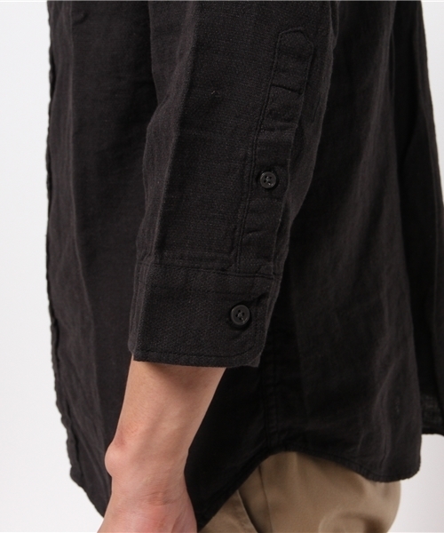 OUTLET（アウトレット）の「【CIAOPANIC TYPY】綿麻ロイヤルOX7分BDシャツ（シャツ/ブラウス・メンズ・ネイビー/ブラック/ホワイト・MEDIUM/LARGE/SMALL）」の5枚目の写真
