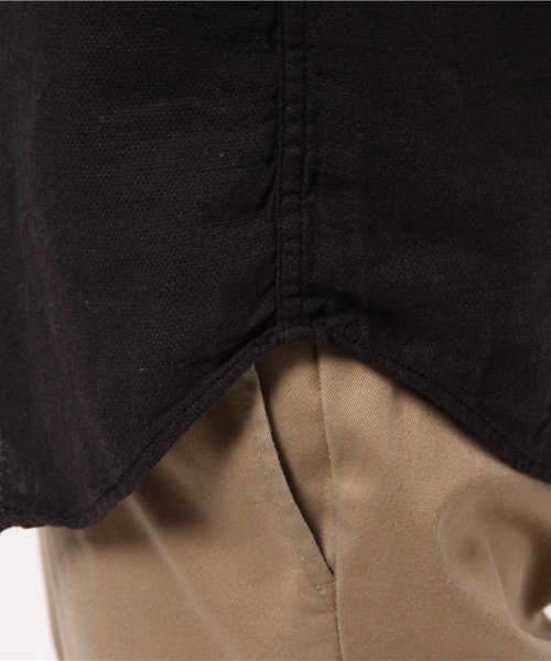 OUTLET（アウトレット）の「【CIAOPANIC TYPY】綿麻ロイヤルOX7分BDシャツ（シャツ/ブラウス・メンズ・ネイビー/ブラック/ホワイト・MEDIUM/LARGE/SMALL）」の6枚目の写真
