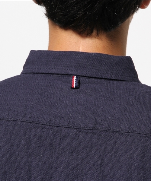 OUTLET（アウトレット）の「【CIAOPANIC TYPY】綿麻ロイヤルOX7分BDシャツ（シャツ/ブラウス・メンズ・ネイビー/ブラック/ホワイト・MEDIUM/LARGE/SMALL）」の4枚目の写真