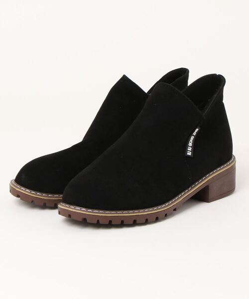STYLEBLOCK(スタイルブロック)の「スエード調アンクルブーツ(ブーツ・レディース・ブラック/グリーン/レッド系その他/ブラウン・35/36/38/41/42/39/40/37)」の2枚目の写真