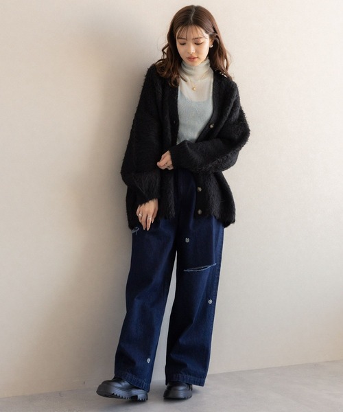 RAGEBLUE(レイジブルー)の「ハイネックラメシアートップス(Tシャツ/カットソー・レディース・グリーン/グレー/ライトグレー/ホワイト・FREE)」の13枚目の写真