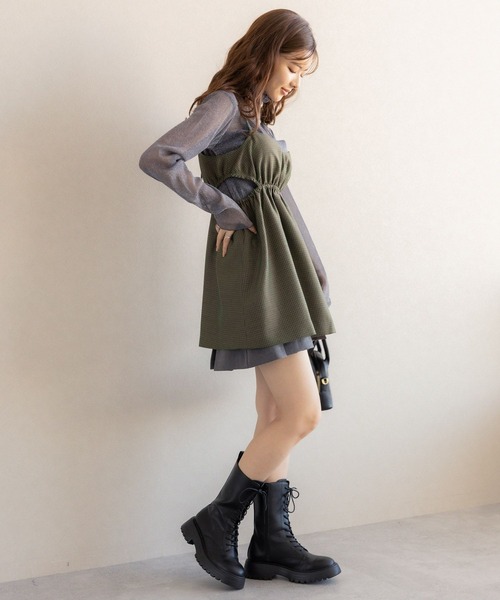 RAGEBLUE(レイジブルー)の「ハイネックラメシアートップス(Tシャツ/カットソー・レディース・グリーン/グレー/ライトグレー/ホワイト・FREE)」の6枚目の写真