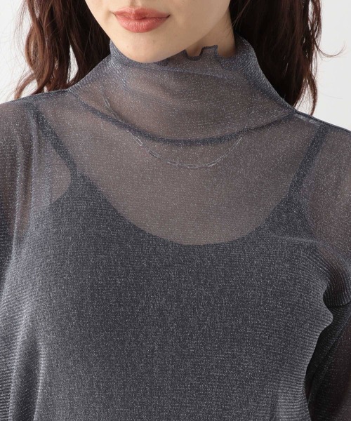 RAGEBLUE(レイジブルー)の「ハイネックラメシアートップス(Tシャツ/カットソー・レディース・グリーン/グレー/ライトグレー/ホワイト・FREE)」の19枚目の写真