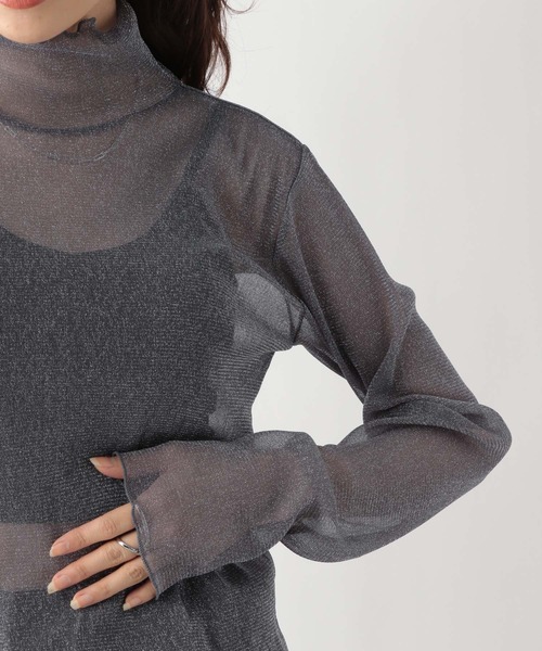 RAGEBLUE(レイジブルー)の「ハイネックラメシアートップス(Tシャツ/カットソー・レディース・グリーン/グレー/ライトグレー/ホワイト・FREE)」の20枚目の写真