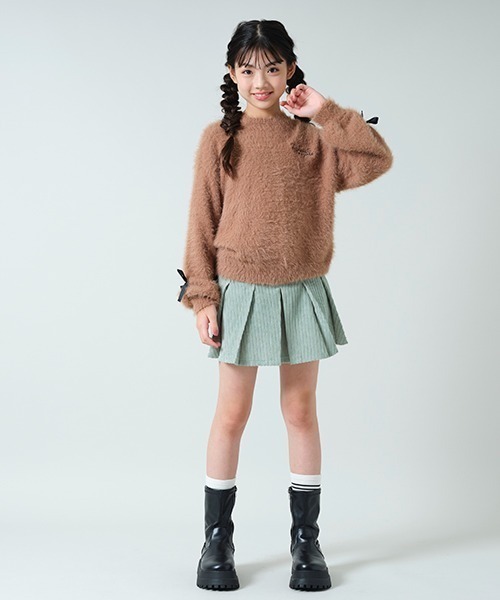 by LOVEiT（バイラビット）の「袖リボンシャギーニット（ニット/セーター・キッズ・オフホワイト/ブルー/モカ・150cm/120cm/160cm/130cm/140cm）」の6枚目の写真