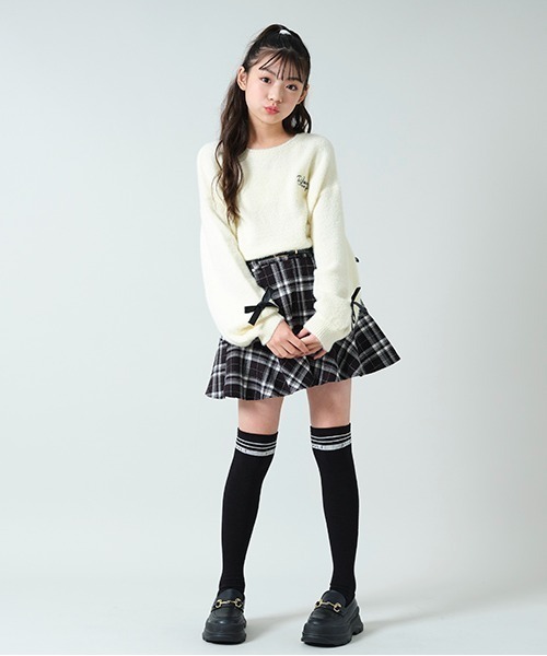 by LOVEiT（バイラビット）の「袖リボンシャギーニット（ニット/セーター・キッズ・オフホワイト/ブルー/モカ・150cm/120cm/160cm/130cm/140cm）」の7枚目の写真