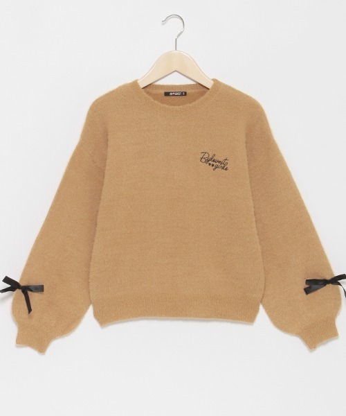 by LOVEiT（バイラビット）の「袖リボンシャギーニット（ニット/セーター・キッズ・オフホワイト/ブルー/モカ・150cm/120cm/160cm/130cm/140cm）」の10枚目の写真