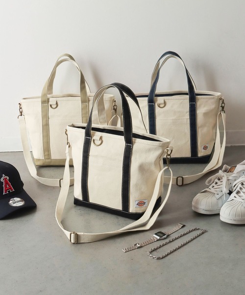Dickies（ディッキーズ）の「【Dickies】AUTHENTIC CANVAS TOTE S/トートバッグ（トートバッグ・メンズ・ネイビー/ベージュ/ブラック・FREE）」の4枚目の写真