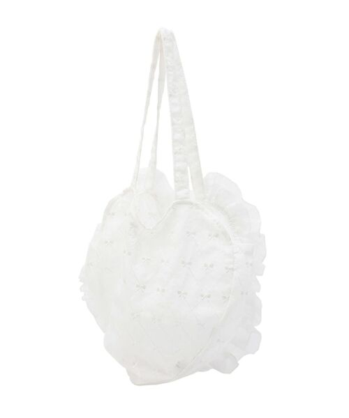 merry jenny（メリージェニー）の「シアーハートフリルトート（トートバッグ・レディース・ブラック/オフホワイト・FREE）」の12枚目の写真