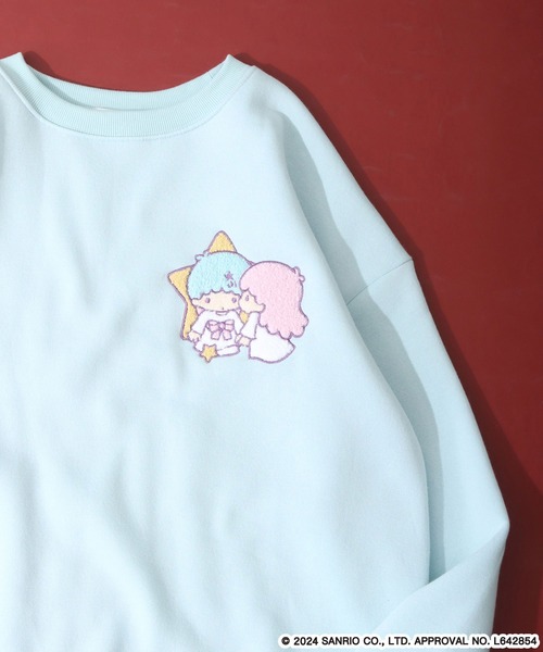 sanrio（サンリオ）の「sanrio characters サンリオキャラクターズ 裏起毛 ビッグシルエットトレーナー（スウェット・レディース・ブラック/ベージュ/ピンク系1/ピンク系2/ライトピンク/ホワイト系1/ブラック系1/ブラック系2/ブラック系3/ブルー系1/オフホワイト/カーキ/サックスブルー/クリーム/ラベンダー/オートミール/ネイビー/オレンジ/ライトグリーン/ブラック系4/ピンクベージュ/サックスブルー系1/ネイビー系1/杢グレー・F）」の18枚目の写真