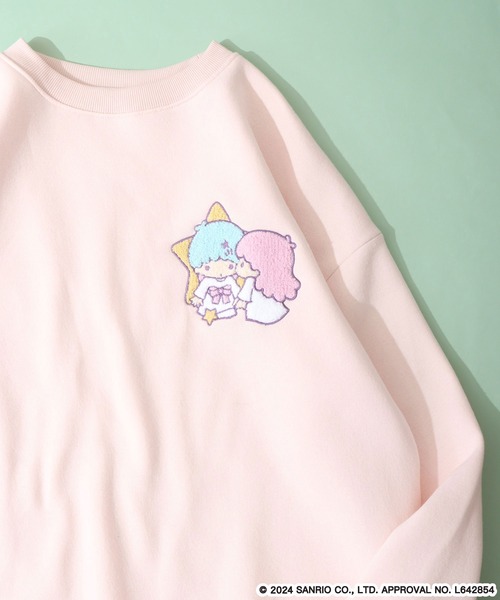 sanrio（サンリオ）の「sanrio characters サンリオキャラクターズ 裏起毛 ビッグシルエットトレーナー（スウェット・レディース・ブラック/ベージュ/ピンク系1/ピンク系2/ライトピンク/ホワイト系1/ブラック系1/ブラック系2/ブラック系3/ブルー系1/オフホワイト/カーキ/サックスブルー/クリーム/ラベンダー/オートミール/ネイビー/オレンジ/ライトグリーン/ブラック系4/ピンクベージュ/サックスブルー系1/ネイビー系1/杢グレー・F）」の21枚目の写真