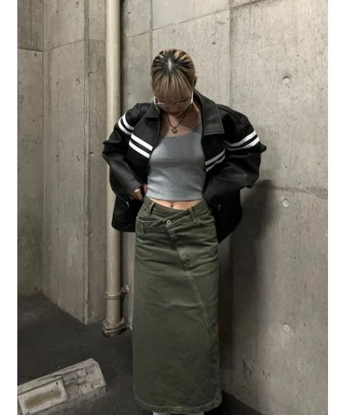 フェイクレザー LINE ジャケット（その他アウター）｜LAGUA GEM