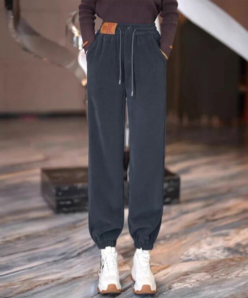 Miniministore(ミニミニストア)の「裏起毛 コーデュロイパンツ レディース冬(カーゴパンツ・レディース・ブラック/ブラウン/ダークグレー/ベージュ・M/L/S)」の2枚目の写真