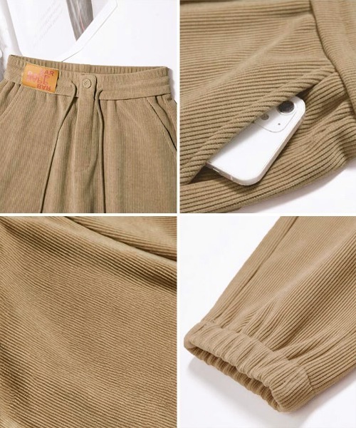 Miniministore(ミニミニストア)の「裏起毛 コーデュロイパンツ レディース冬(カーゴパンツ・レディース・ブラック/ブラウン/ダークグレー/ベージュ・M/L/S)」の9枚目の写真
