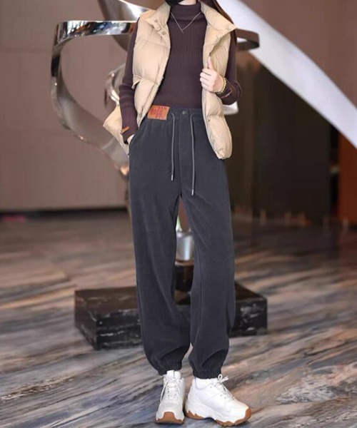 セール】裏起毛 コーデュロイパンツ レディース冬（カーゴパンツ