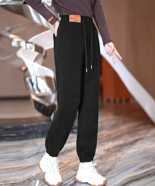 Miniministore(ミニミニストア)の「裏起毛 コーデュロイパンツ レディース冬(カーゴパンツ・レディース・ブラック/ブラウン/ダークグレー/ベージュ・M/L/S)」の11枚目の写真