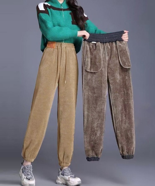Miniministore(ミニミニストア)の「裏起毛 コーデュロイパンツ レディース冬(カーゴパンツ・レディース・ブラック/ブラウン/ダークグレー/ベージュ・M/L/S)」の16枚目の写真