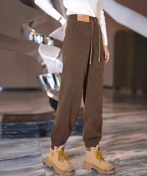Miniministore(ミニミニストア)の「裏起毛 コーデュロイパンツ レディース冬(カーゴパンツ・レディース・ブラック/ブラウン/ダークグレー/ベージュ・M/L/S)」の17枚目の写真