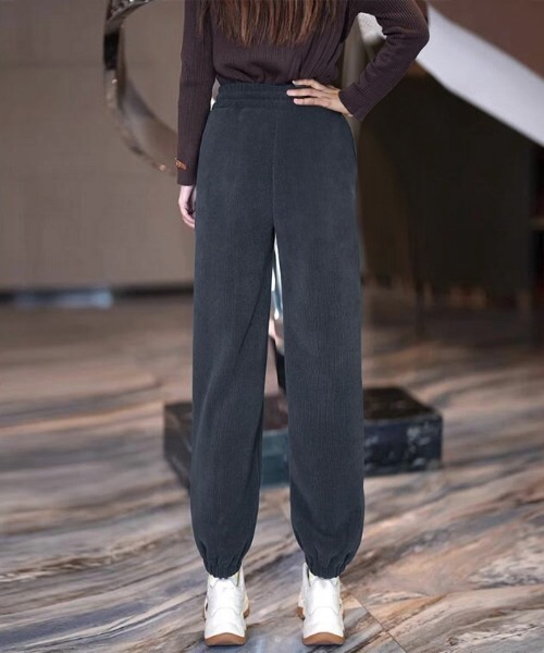 Miniministore(ミニミニストア)の「裏起毛 コーデュロイパンツ レディース冬(カーゴパンツ・レディース・ブラック/ブラウン/ダークグレー/ベージュ・M/L/S)」の21枚目の写真