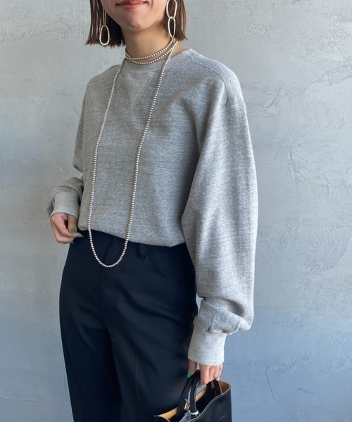 THE SHINZONE（ザ　シンゾーン）の「[THE SHINZONE/ザ シンゾーン] Wガゼット プルオーバースウェット（スウェット・レディース・グレー/サックスブルー・F）」の4枚目の写真