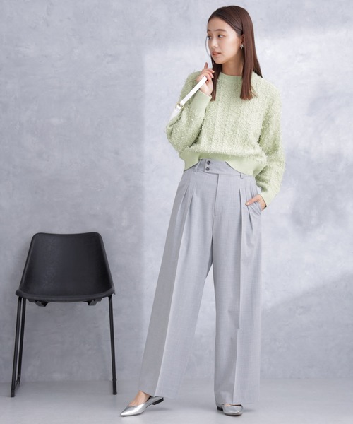 uni's room■2color 8分丈ワイドタックパンツ PT-SS22-02 2タックワイドスラックス chw21a050【ベーシックライン