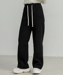 DAY CLOSET | 【裏起毛/大きいサイズ有/ウエストゴム調整紐付き】冬に暖かコーデュロイワイドシルエットパンツ レディース(その他パンツ)
