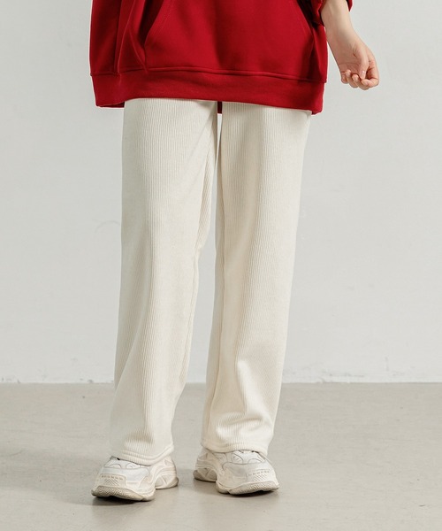 DAY CLOSET（デイ クローゼット）の「【裏起毛/大きいサイズ有/ウエストゴム調整紐付き】冬に暖かコーデュロイワイドシルエットパンツ レディース（その他パンツ・レディース・ダークネイビー/ピンク/アイボリー/ブラック/ブラウン/ダークグレー・M/S/XL/L）」の17枚目の写真