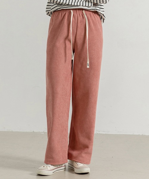 DAY CLOSET（デイ クローゼット）の「【裏起毛/大きいサイズ有/ウエストゴム調整紐付き】冬に暖かコーデュロイワイドシルエットパンツ レディース（その他パンツ・レディース・ダークネイビー/ピンク/アイボリー/ブラック/ブラウン/ダークグレー・M/S/XL/L）」の20枚目の写真