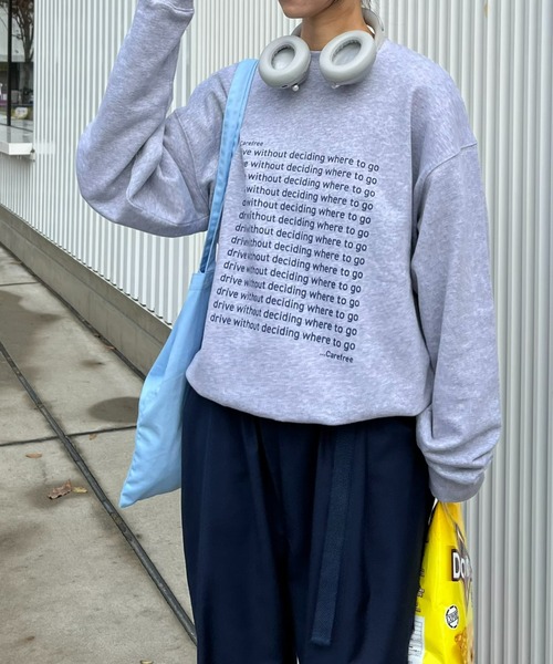 CIAOPANIC TYPY（チャオパニックティピー）の「【UNISEX】メッセージプリント裏毛スウェット（スウェット・メンズ・サックスブルー/ブルー/ライトグレー・MEDIUM/LARGE）」の12枚目の写真