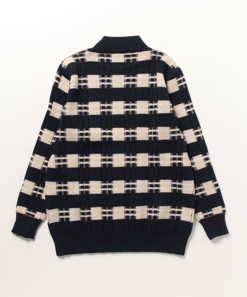 Chiaro（キアロ）の「chiaro 配色ハイネックニット（ニット/セーター・レディース・グリーン/オフホワイト/ネイビー・40）」の4枚目の写真