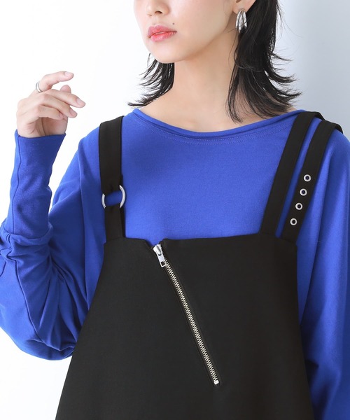 kOhAKU(コハク)の「アシンメトリーコクーンジャンスカ(ジャンパースカート・レディース・カーキ/ブラック・1/2)」の18枚目の写真
