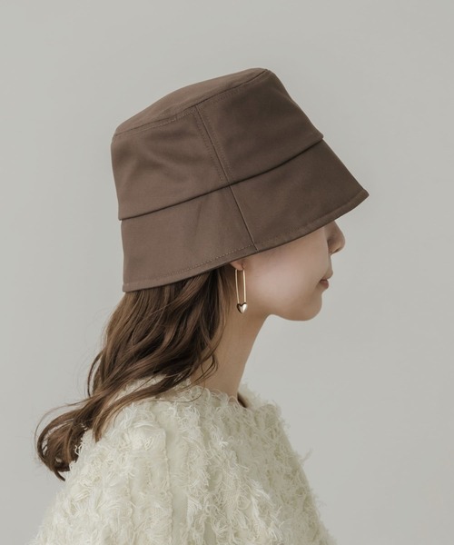 SMELLY(スメリー)の「ダウンブリムバケットハット(ハット・レディース・モカ/アイボリー/ブラック・-)」の2枚目の写真