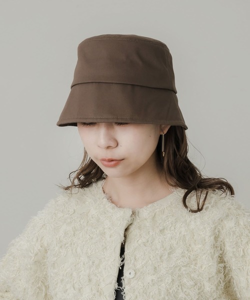 SMELLY(スメリー)の「ダウンブリムバケットハット(ハット・レディース・モカ/アイボリー/ブラック・-)」の14枚目の写真