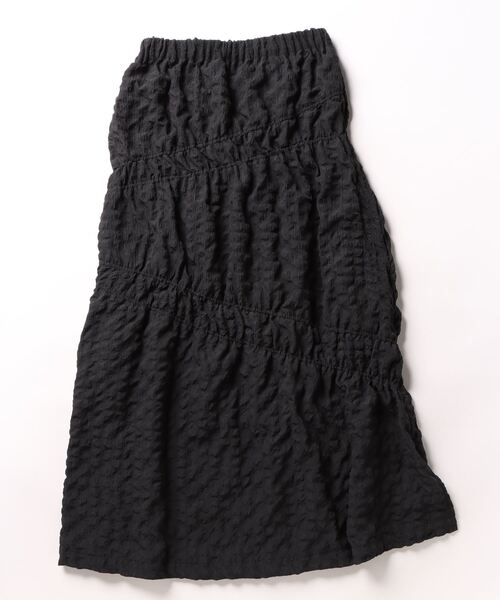 CALMIA(カルミア)の「シャーリングロングスカート/おとな(スカート・レディース・オフホワイト/ブラック/グリーン・160cm)」の9枚目の写真