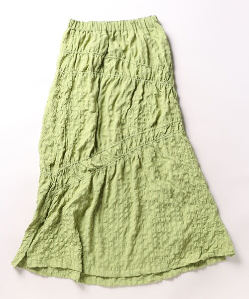 CALMIA(カルミア)の「シャーリングロングスカート/おとな(スカート・レディース・オフホワイト/ブラック/グリーン・160cm)」の8枚目の写真