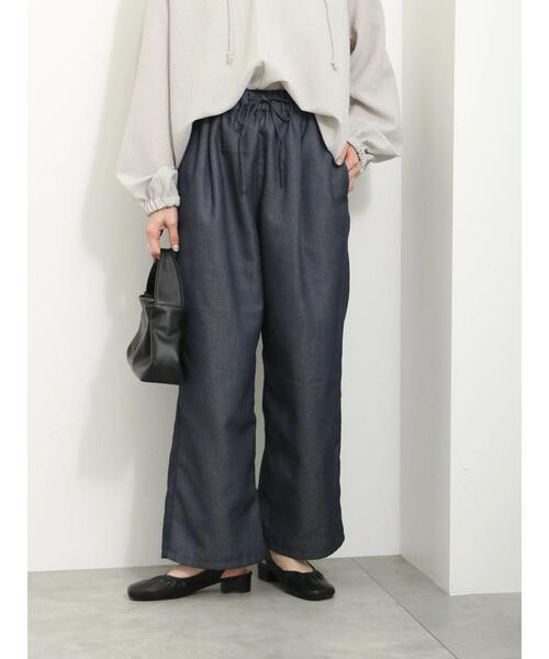 Samansa Mos2 blue(サマンサモスモスブルー)の「ツイルイージーパンツ(その他パンツ・レディース・ブルー/ネイビー/ブラック/グレー・F)」の4枚目の写真