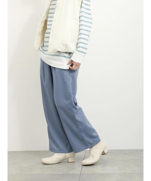 Samansa Mos2 blue(サマンサモスモスブルー)の「ツイルイージーパンツ(その他パンツ・レディース・ブルー/ネイビー/ブラック/グレー・F)」の1枚目の写真