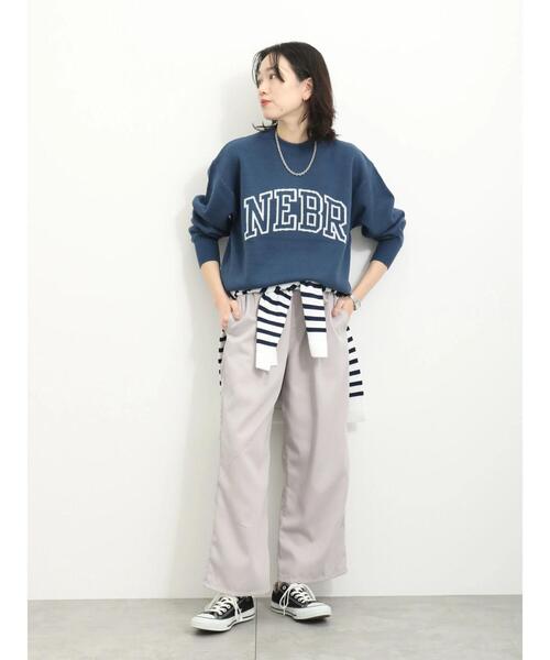 Samansa Mos2 blue(サマンサモスモスブルー)の「ツイルイージーパンツ(その他パンツ・レディース・ブルー/ネイビー/ブラック/グレー・F)」の10枚目の写真